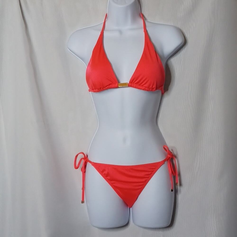 VICTORIA'S SECRET Women's Orange Two Piece Swimwear. Size M
